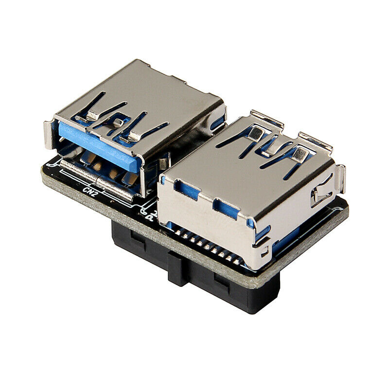 Motherboard USB3.0 19/20pin to left and right USB3.0 A female interface adapter
