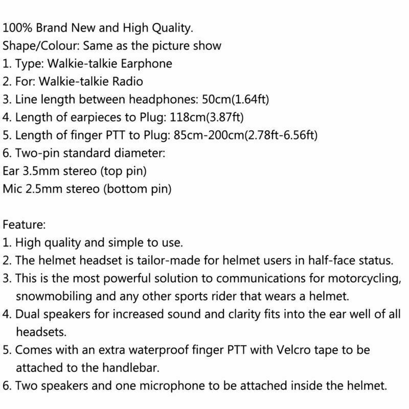 Finger P Motorcycle Helmet Headset MIC for Radio Kenwood Retevis TYT Baofeng CA