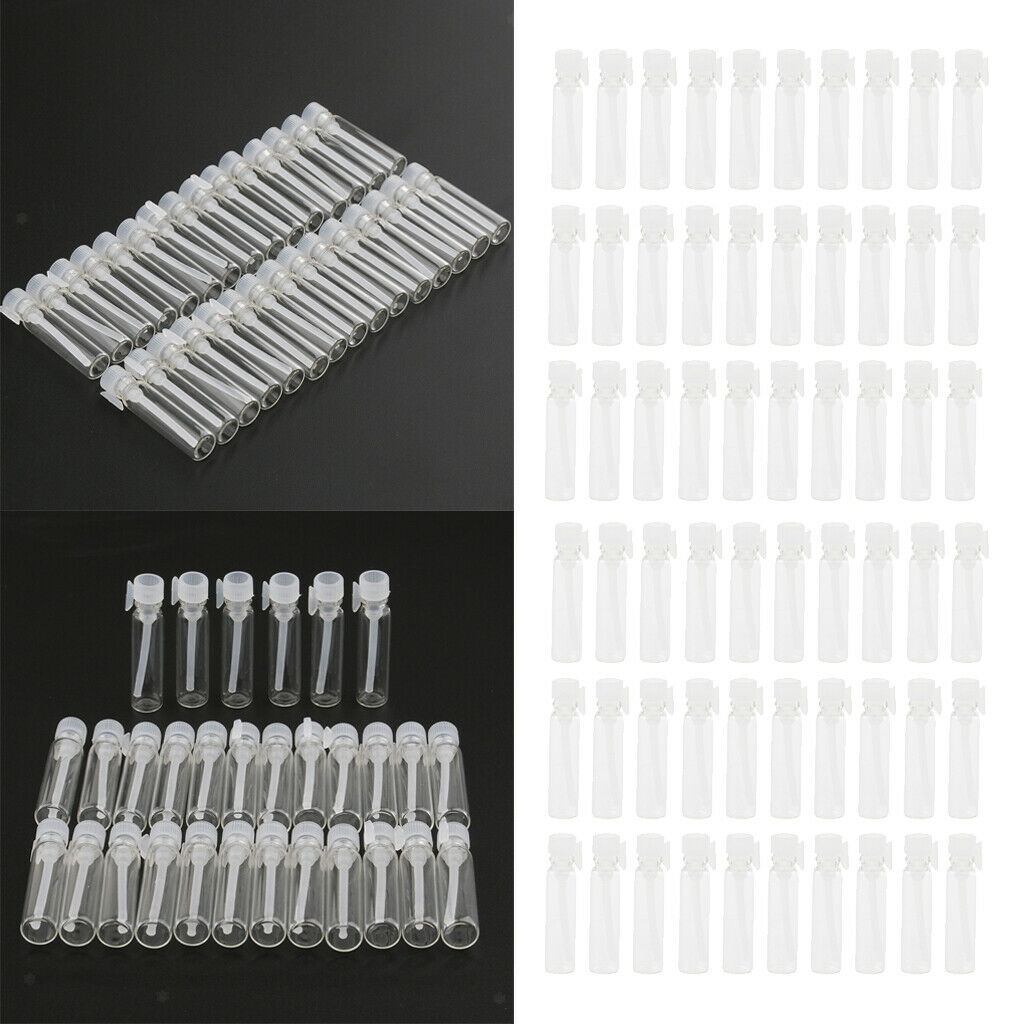 120 lot 1ml Mini Glass Bottle Jar Sample Vials Essential Oil Perfume Liquids
