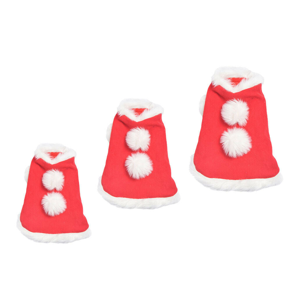 Pet Christmas Cloak Costume with Bells Thicken Fabric Dog Clothes Apparel L