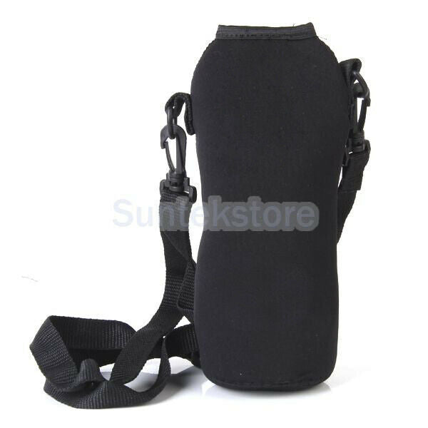 750ML Water Bottle Carrier Insulated Cover Case Bag Pouch Shoulder Black