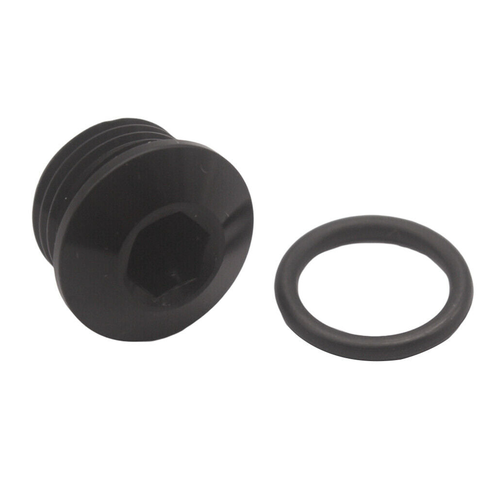 8-AN ORB Hex Socket Plug Adapter With O- Black (Alloy Aluminum)
