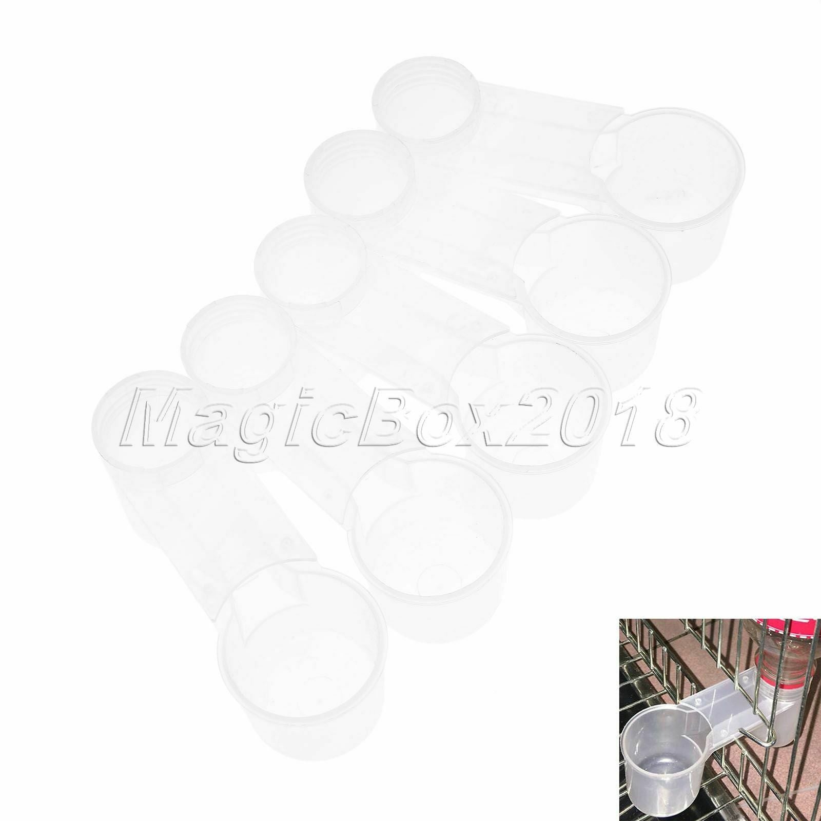 Bird Feeder Drinker Cup Water Bottle For Poultry Dove Pigeon 5Pcs White Plastic