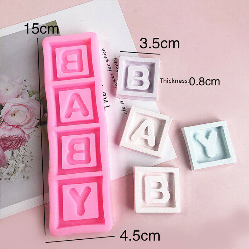baby Square letter chocolate flip silicone mold cake decoration baking to.l8