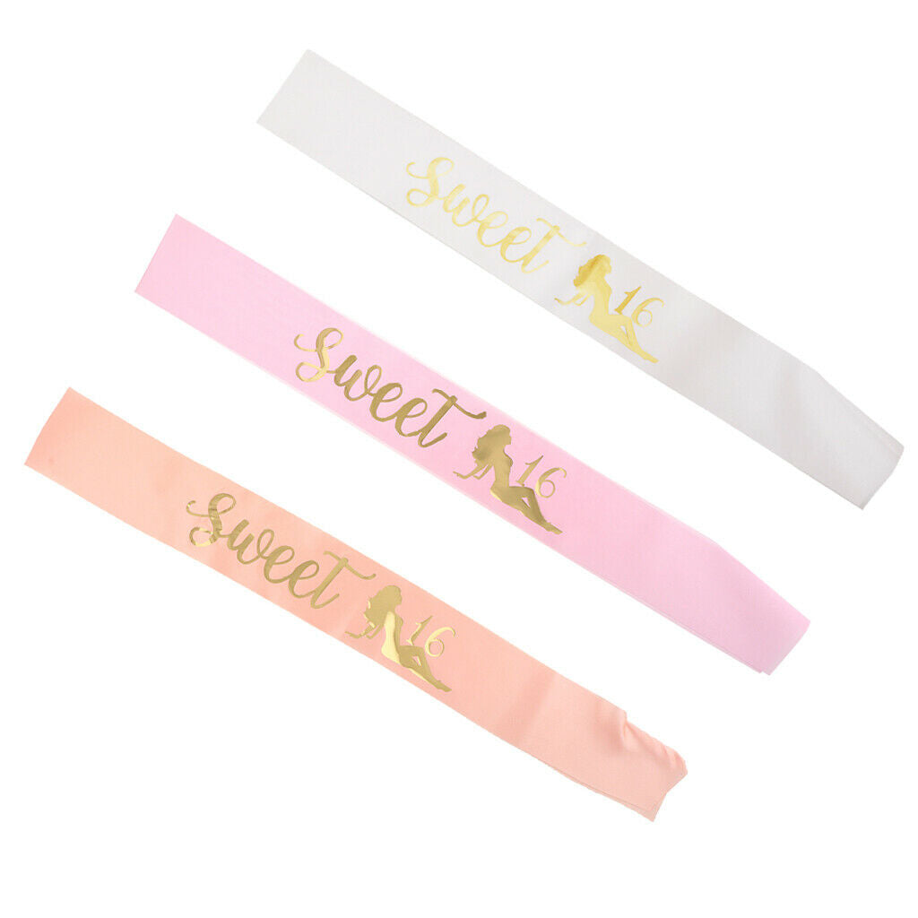 Sweet - Birthday Girl Glitter Sash Party Supplies White underside