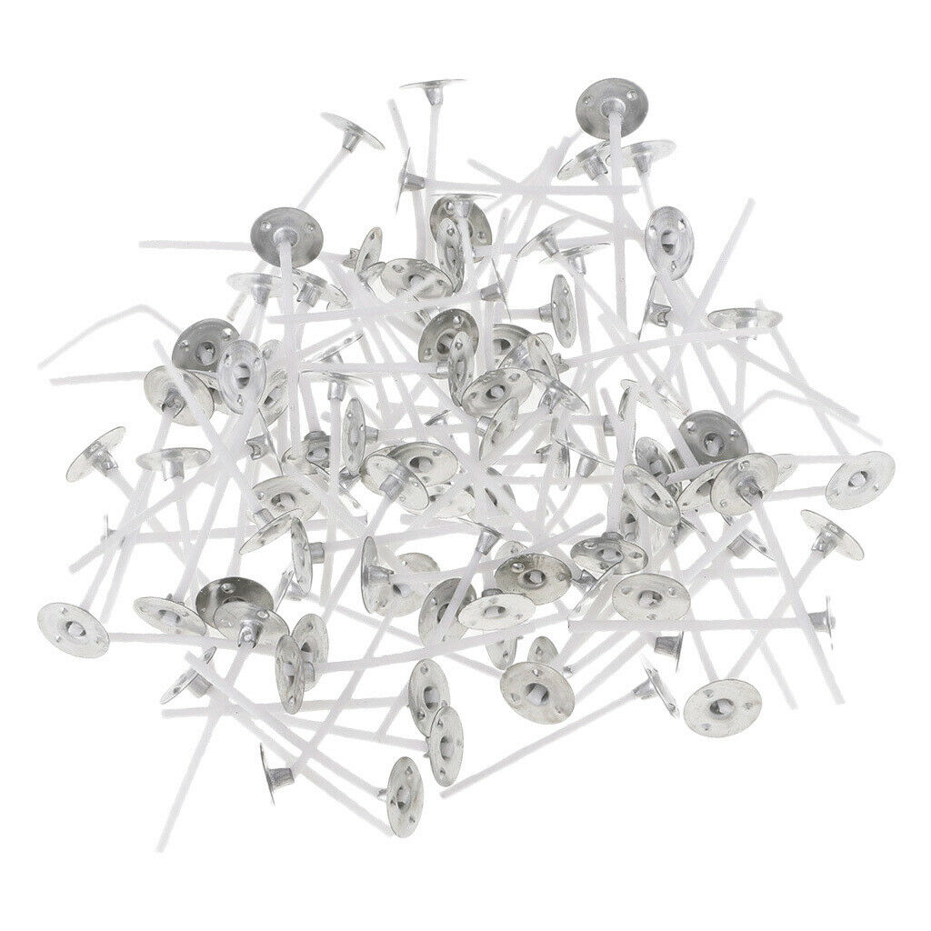 200x 2.5/3/3.5cm Pre Waxed Tabbed Candle Wick W/Sustainers for Candle Making -