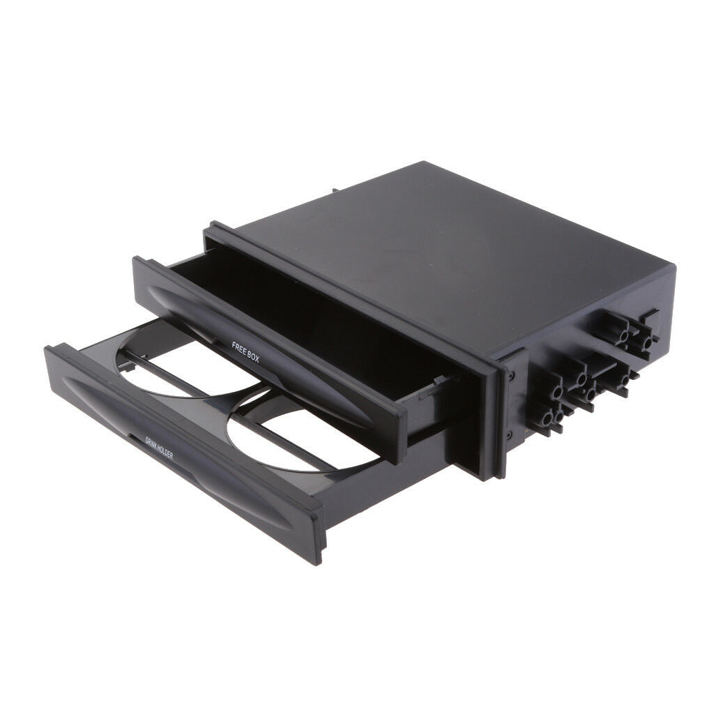 Car Dash Trim Double Din Radio Pocket Kit Drink Cup Holder Tray Storage Box