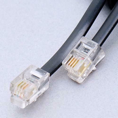 Home Office Telephone Phone Extension Cord Cable Male RJ11 4C Plug Cord 2m