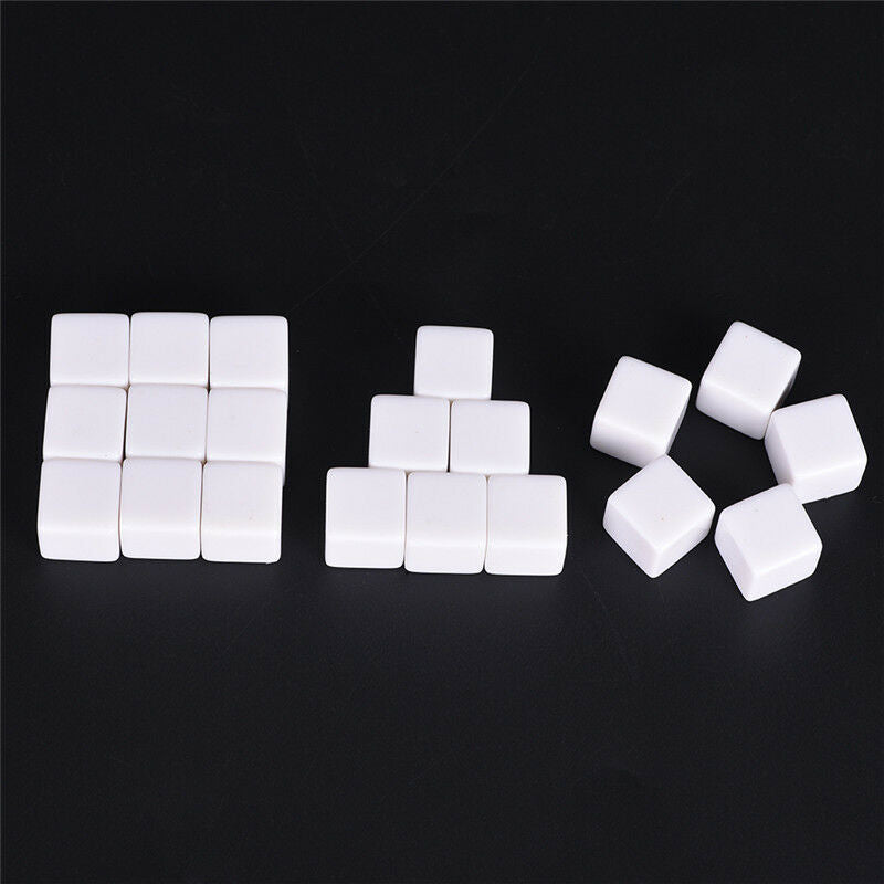 10pcs16mm blank white can write dice counting cubes square gaming diceJC.l8