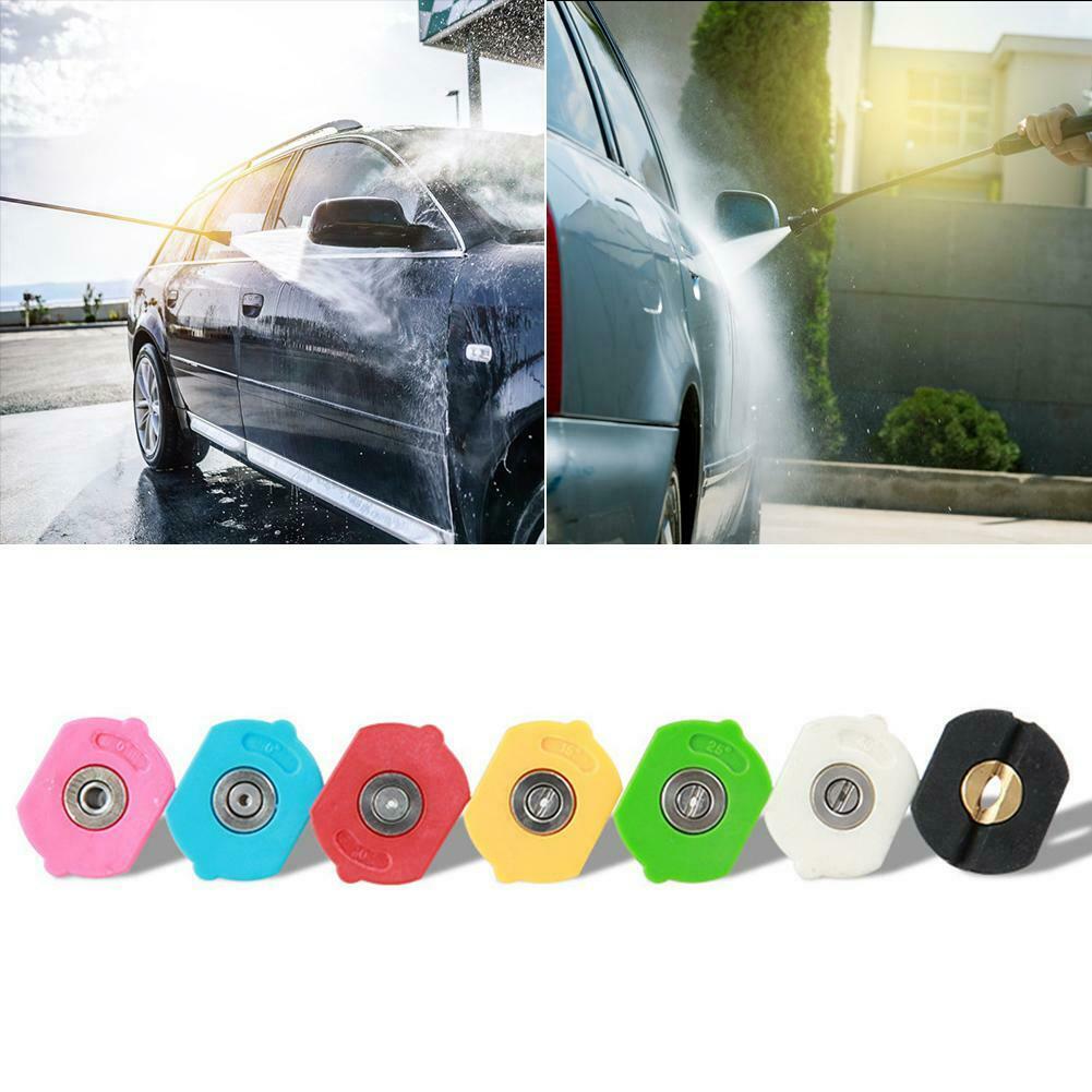 7pcs 1/4 inch High Pressure Washer Car Jet Lance Spray Nozzles Tip 7 Color @