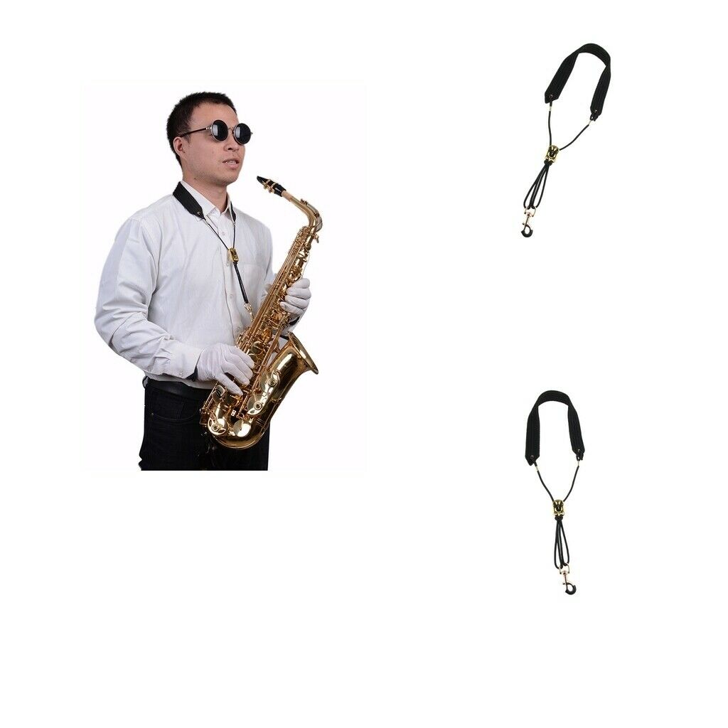 2x Adjustable Sax Neck Strap Tenor Soprano Sax Accs Parts Players Gift