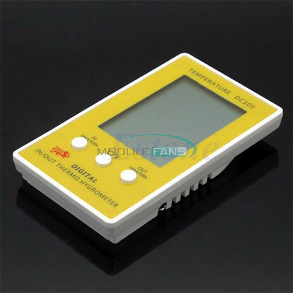 Digital DC105 LCD Indoor/Outdoor Humidity Hygrometer Thermometer Meter  Cable