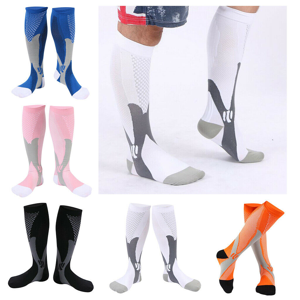 5Pairs Sports Compression Socks Anti Fatigue Anti Sweat Knee High Stockings