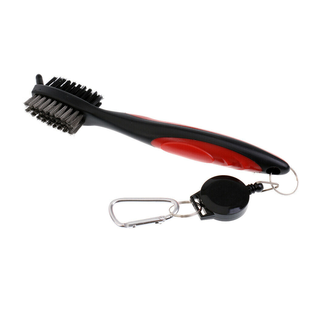 Two Sides Golf Club Brush Groove Cleaner Sharpener 1 Red + 1 Black