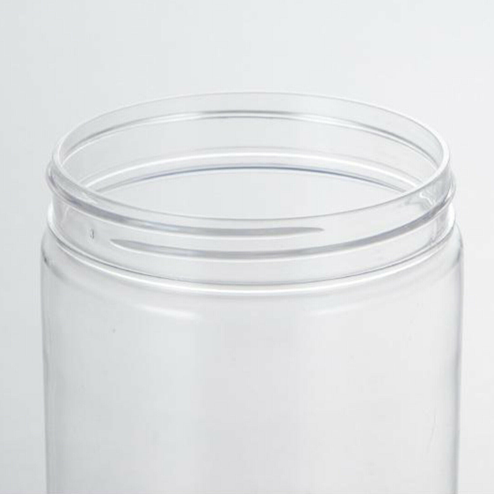 6Pcs Clear Cylinders Empty Plastic Storage Jars w/Aluminium Screw Lids