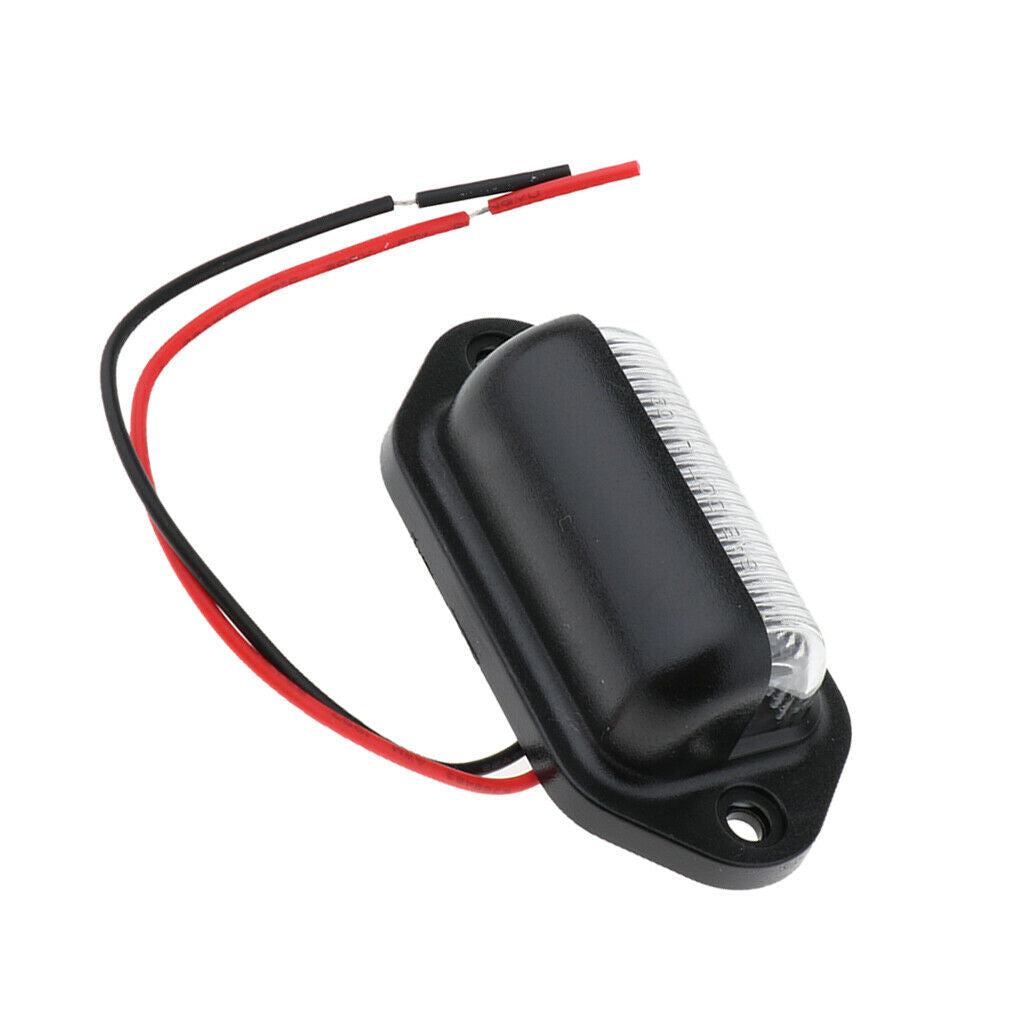 12V Truck Trailer 6SMD LED License Plate Light Door Light Pedal Light Black