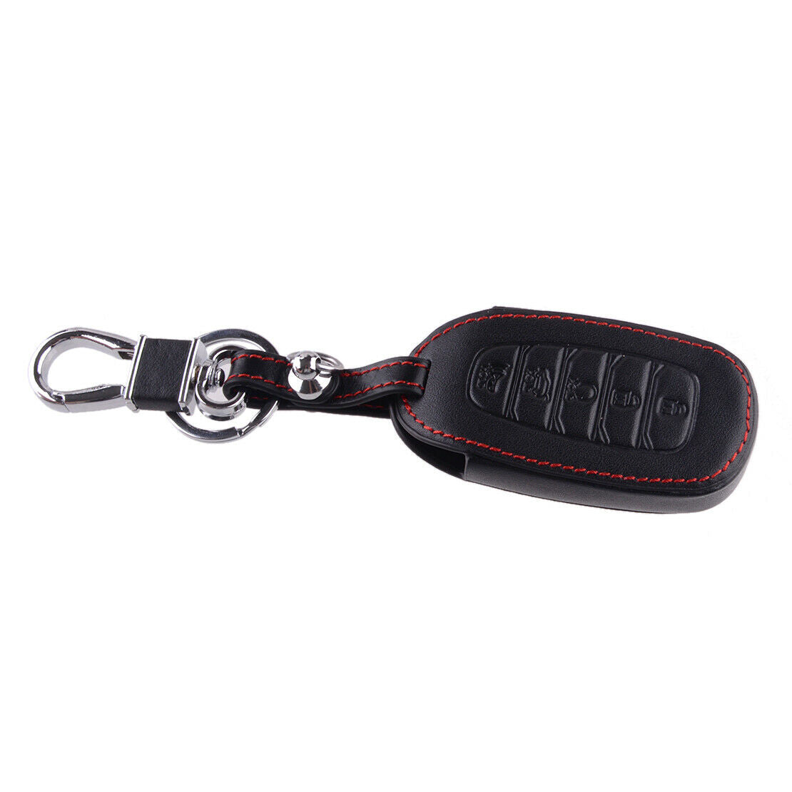 Fit For Hyundai Palisade 2019-2021 Car Black Leather 5 Button Key Fob Cover Case