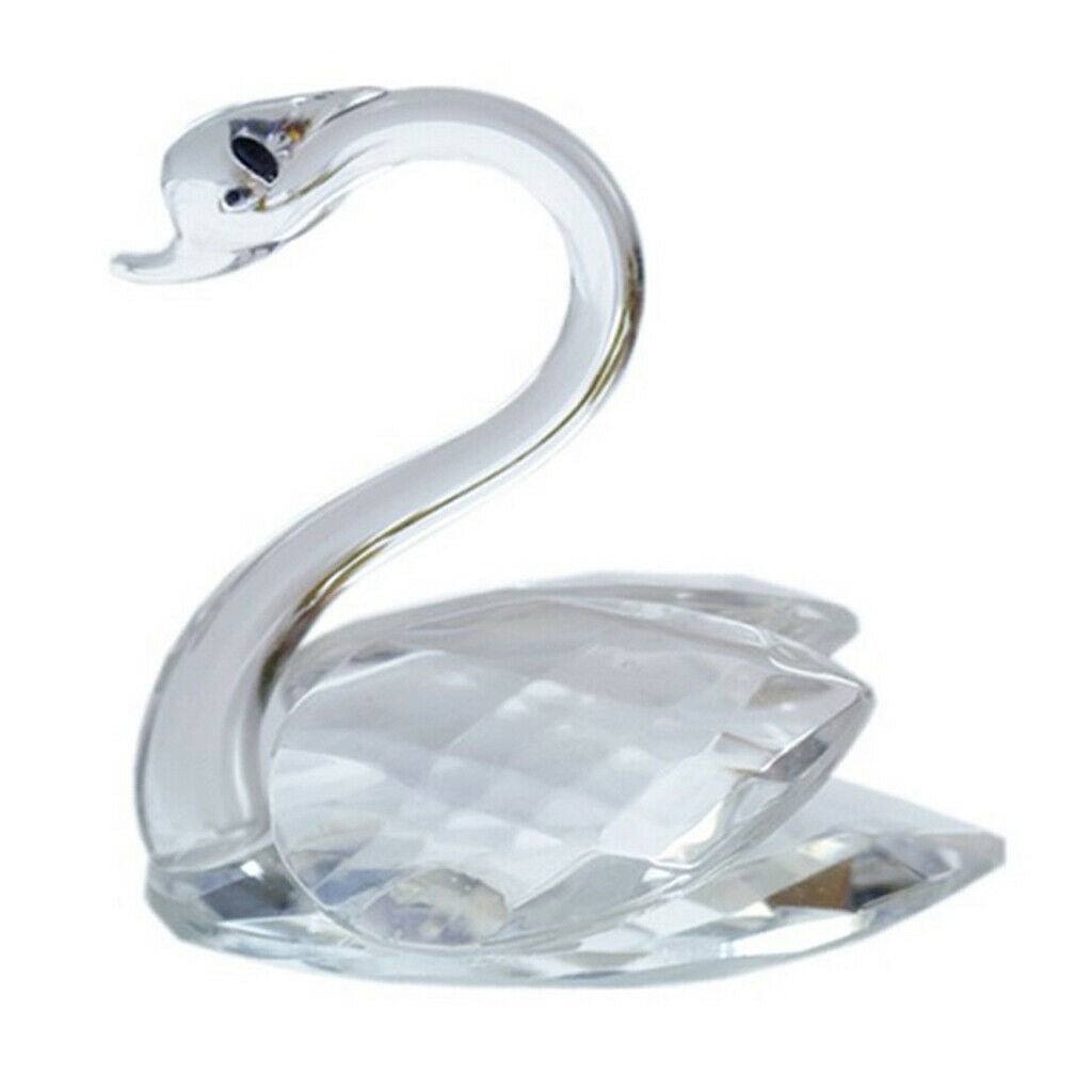Romantic Clear Crystal Rhinestone Swan In Packing Box