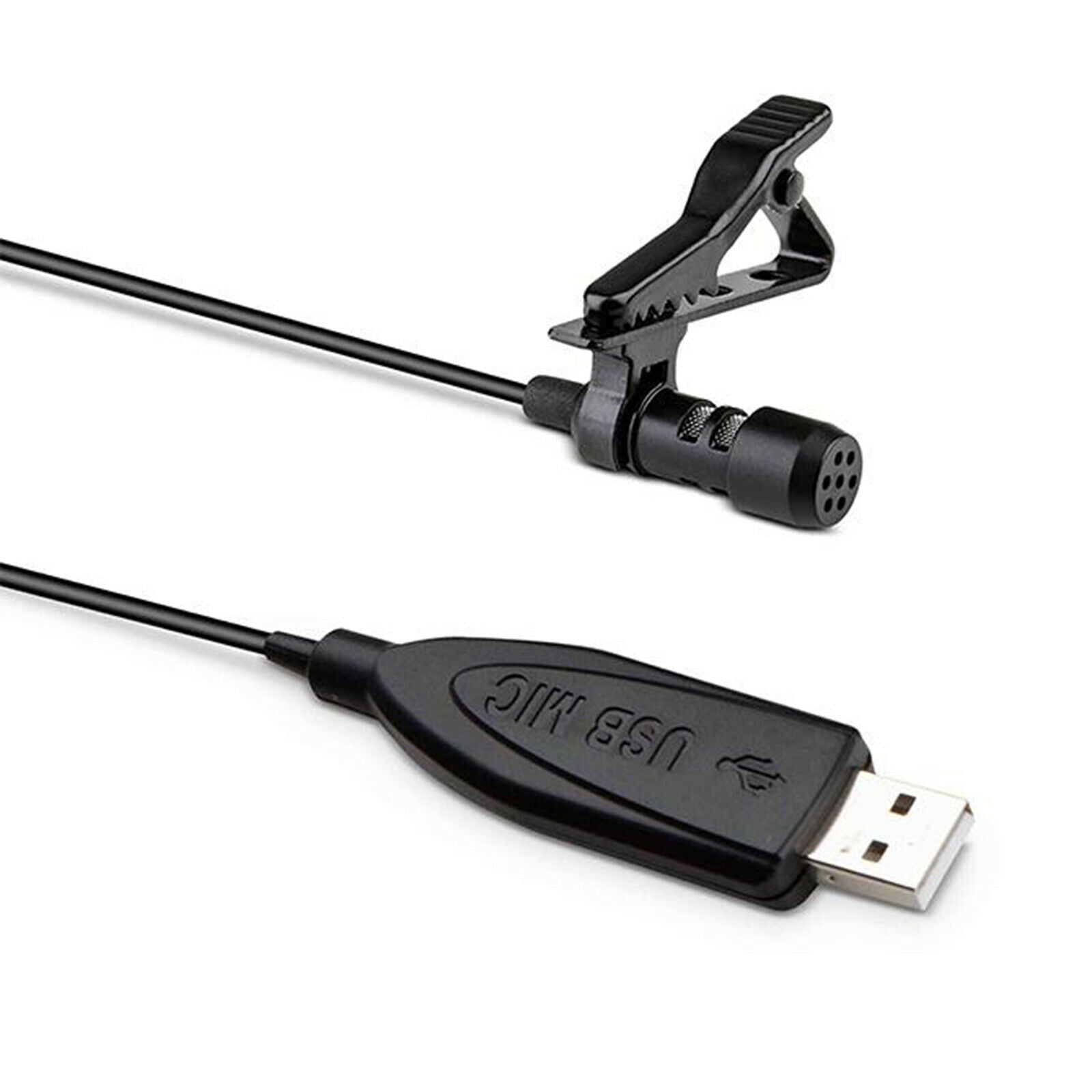 USB Lavalier Microphone Clip on Collar Computer Mic For Desktop Laptop PC