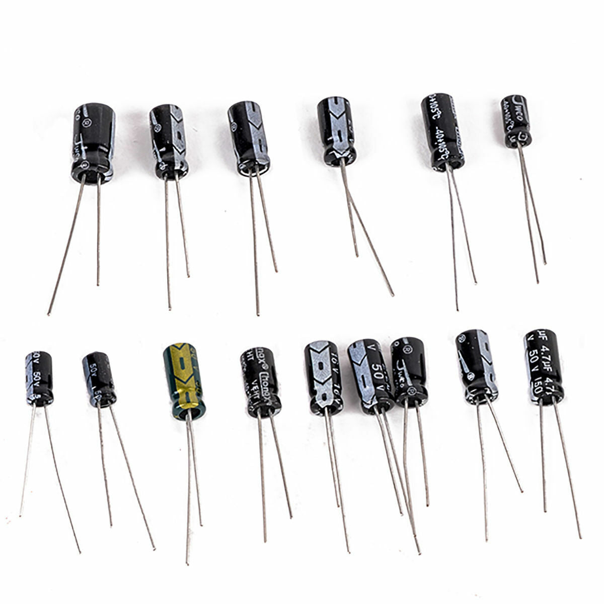 200pcs DIY 15 Values 0.1uF-220uF Electrolytic Capacitor Assortment Kit with Box