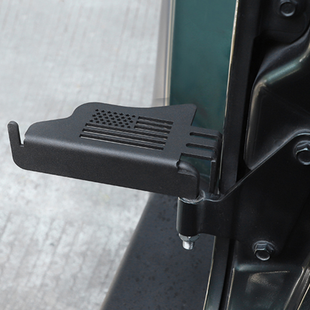 Flag Style Front Black Steel Foot Pegs Pedal for 2018-2021 Jeep Wrangler JL JLU