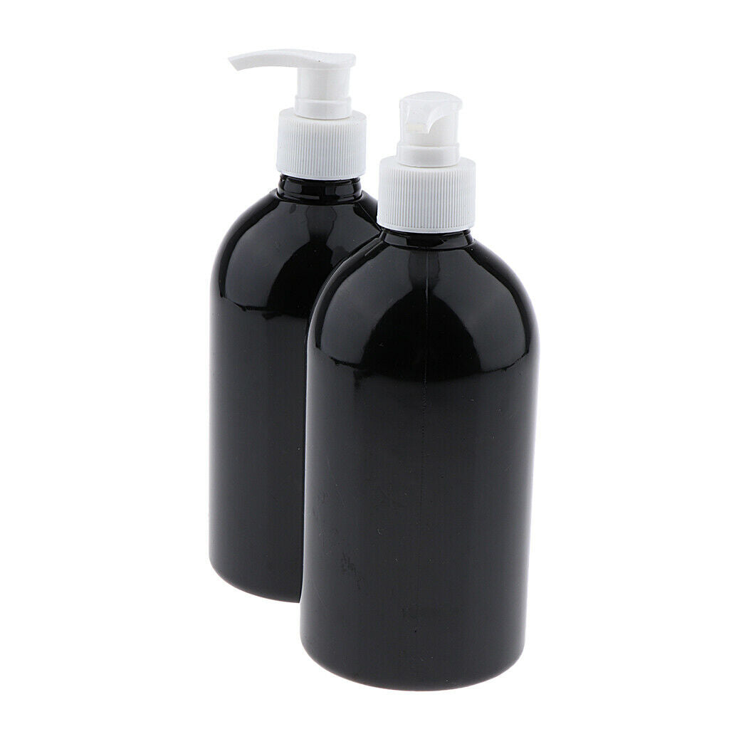 4x 500ml Empty Lotion Pump Bottle Shampoo Atomizer Travel Containers Black