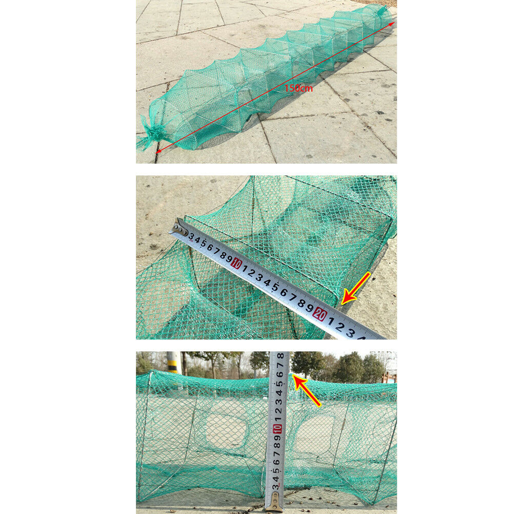 1.8m Fishing Foldable Portable Crayfish Catcher Live Fish Shrimp Lure Nylon BDD