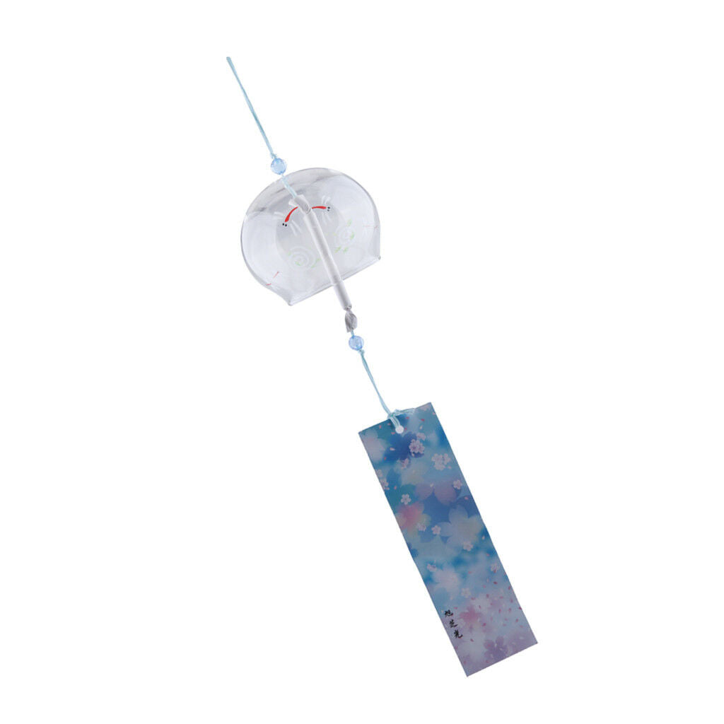 Japanese Style Printed Glass Wind Chime Garden Home Decor Wind Bells 7x6cm1#