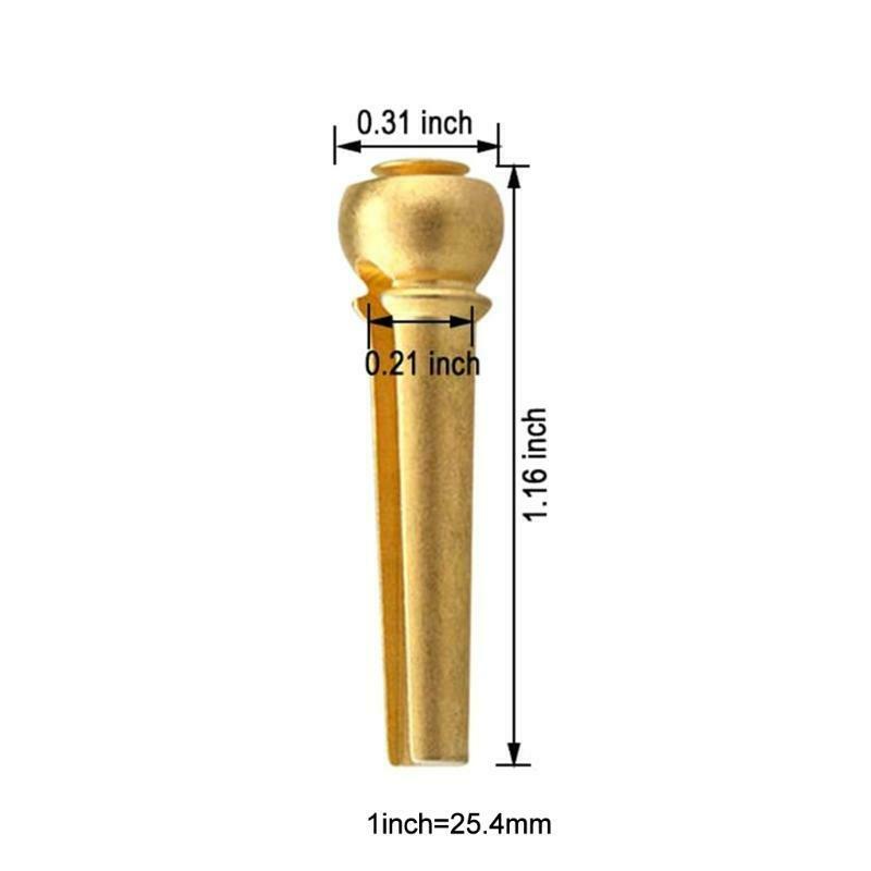 6Pack Guitar Bridge Pins,Pure Brass 6 String Pegs Endpin Replacement Parts