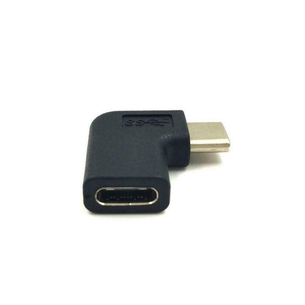 2X USB3.1 Type-C Female to 90° Angle Male Charging Data Extension Connector
