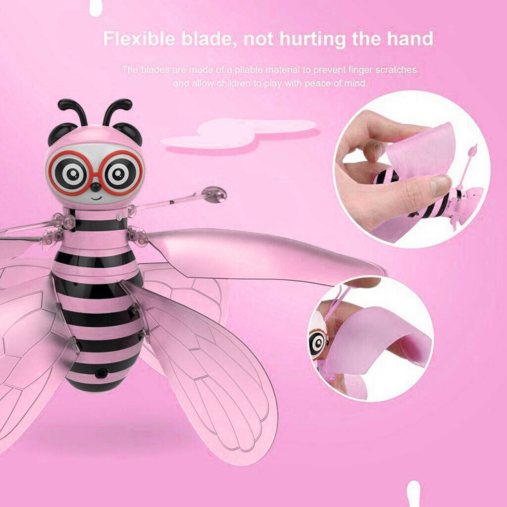 Pink Flying Mini Bee Remote Control Toys Electronic Infrared Induction Aircraft