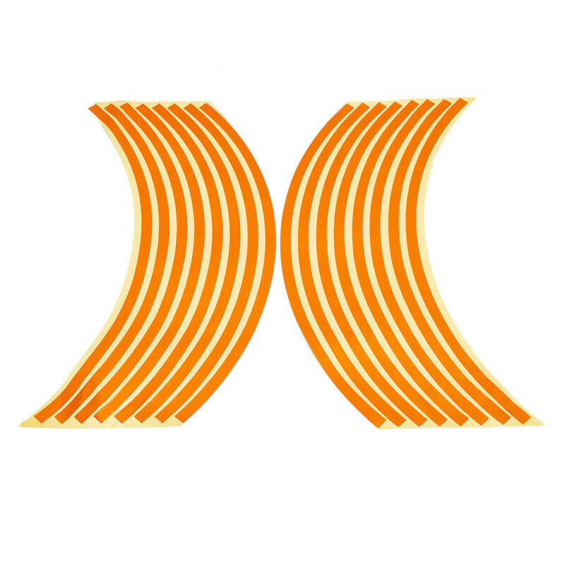 Orange Reflective Wheel Rim Stripes for Motorcycle with 17"-19" Tape Stickers