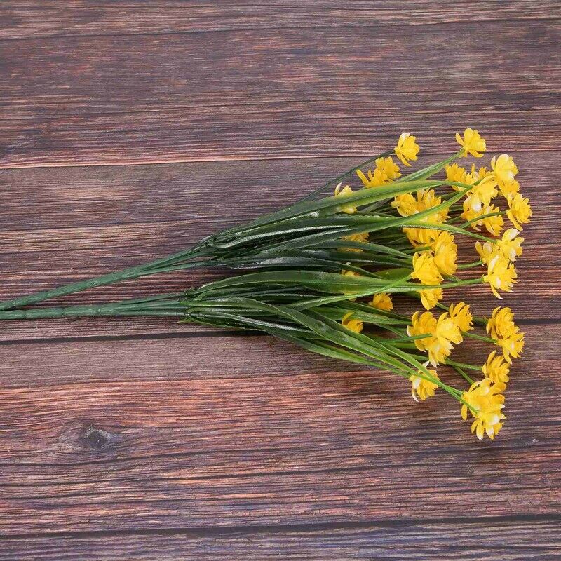 8Pcs Artificial Flowers Outdoor Uv Resistant Plants, 8 Branches Faux Plastic GE4