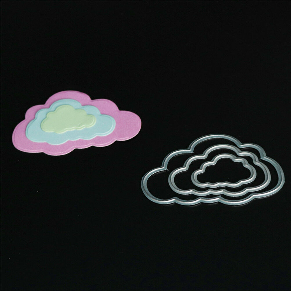 3pcs flaky clouds metal cutting dies stencil scrapbook album embossing cra.l8
