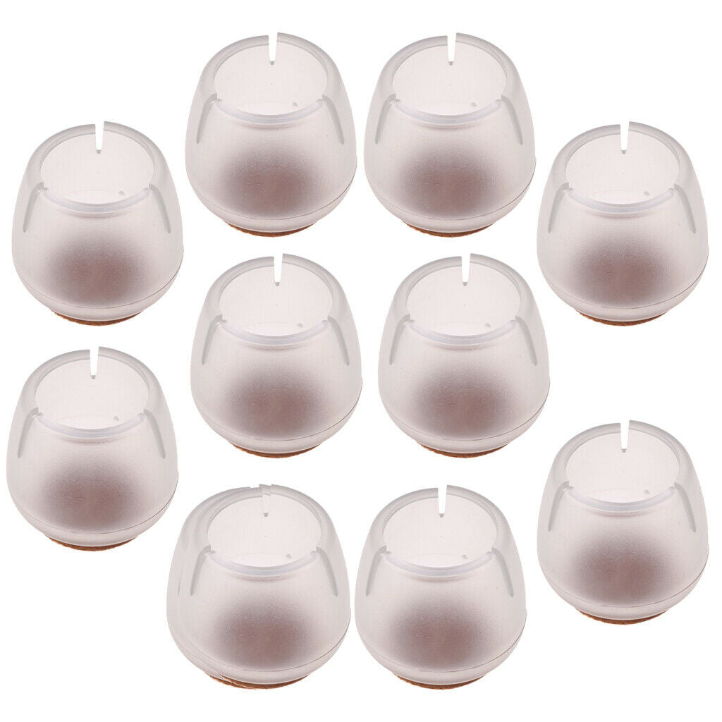 20 Pieces Clear Chair Leg Floor Protectors Furniture Pads Round Leg 17-21mm