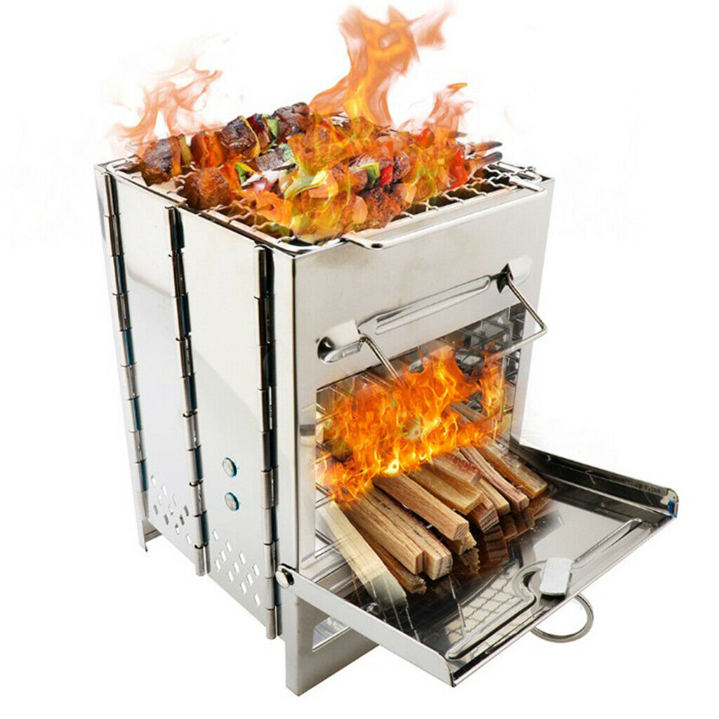 Outdoor Cooking Tools Folding Stainless Steel Mini Picnic Furnace BBQ Grill