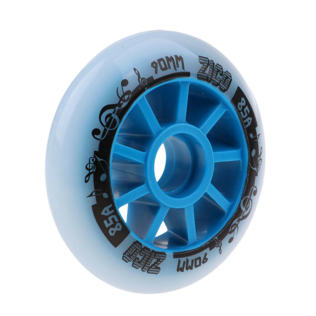 2X Outdoor PU Roller Inline Skates Wheel Replacement Racing Wheels 90mm Blue