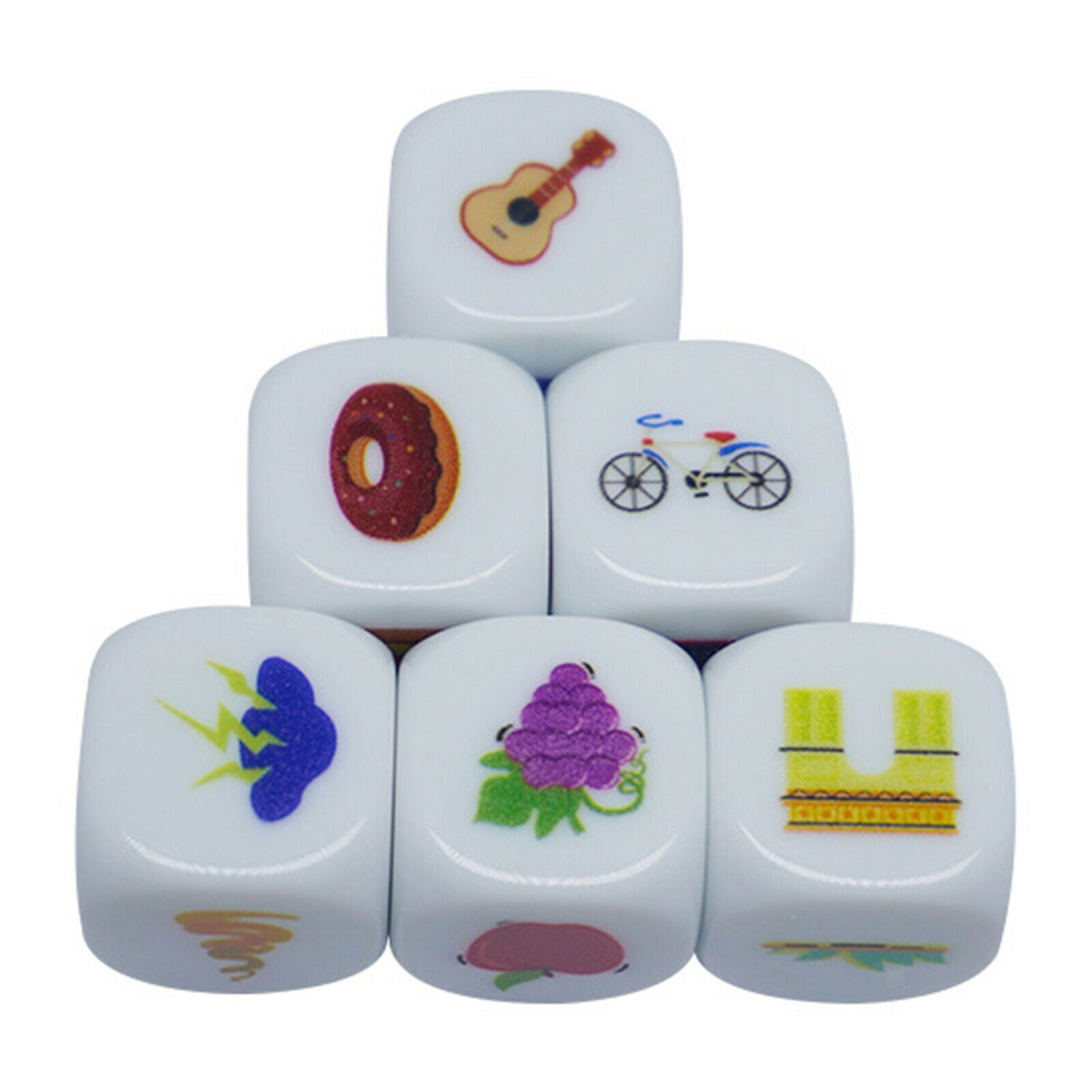 9x Acrylic Story Cubes Activity Game Educational Toys Educational Playset
