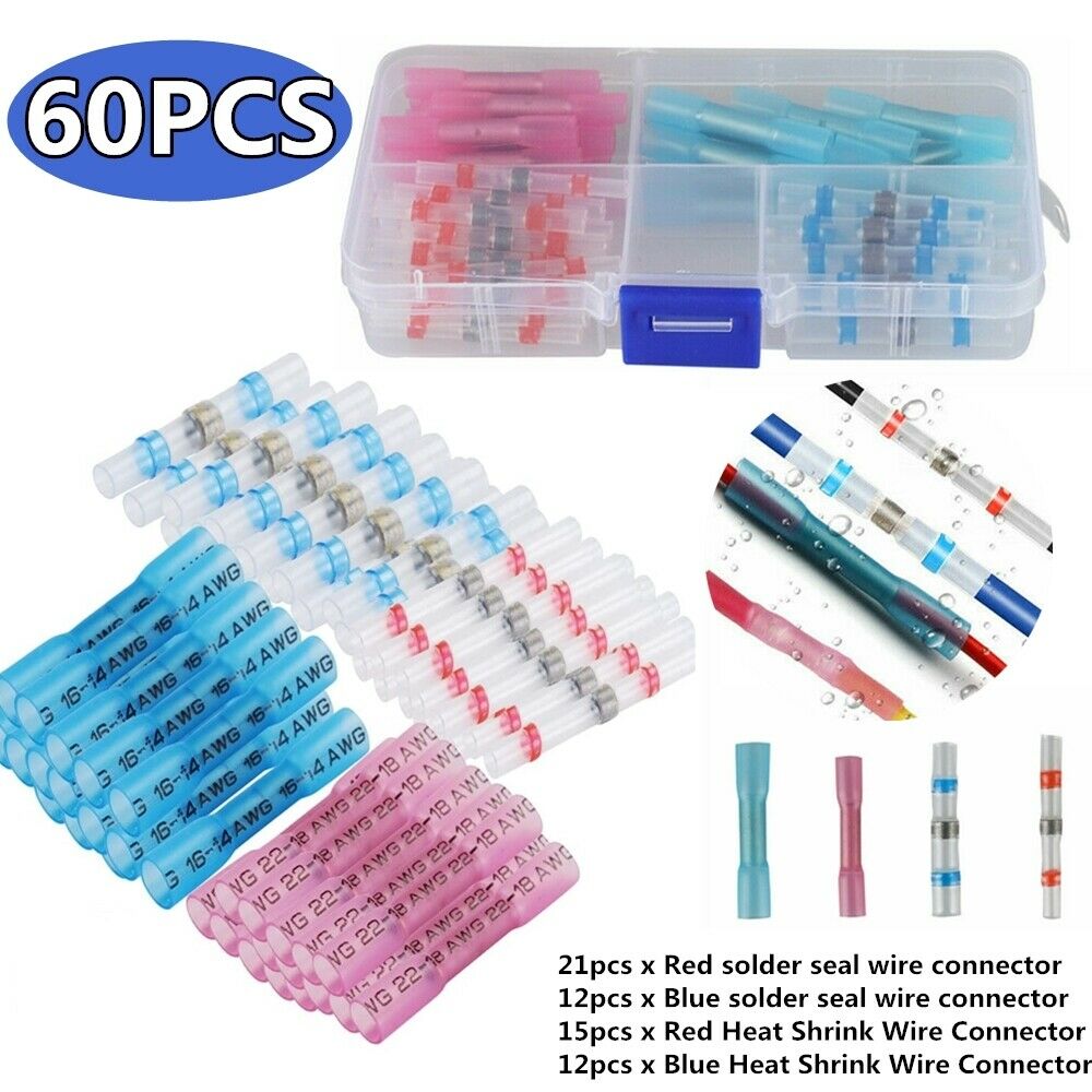 60PC Heat Shrink Solder Sleeves & Heat Shrink Wire Connectors Crimp  Kit