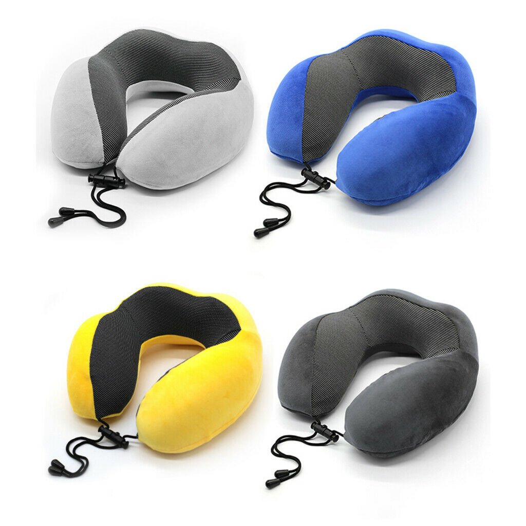 U-Shaped Travel Neck Pillow Adjustable Soft Airplane Car Pillow Dark Grey