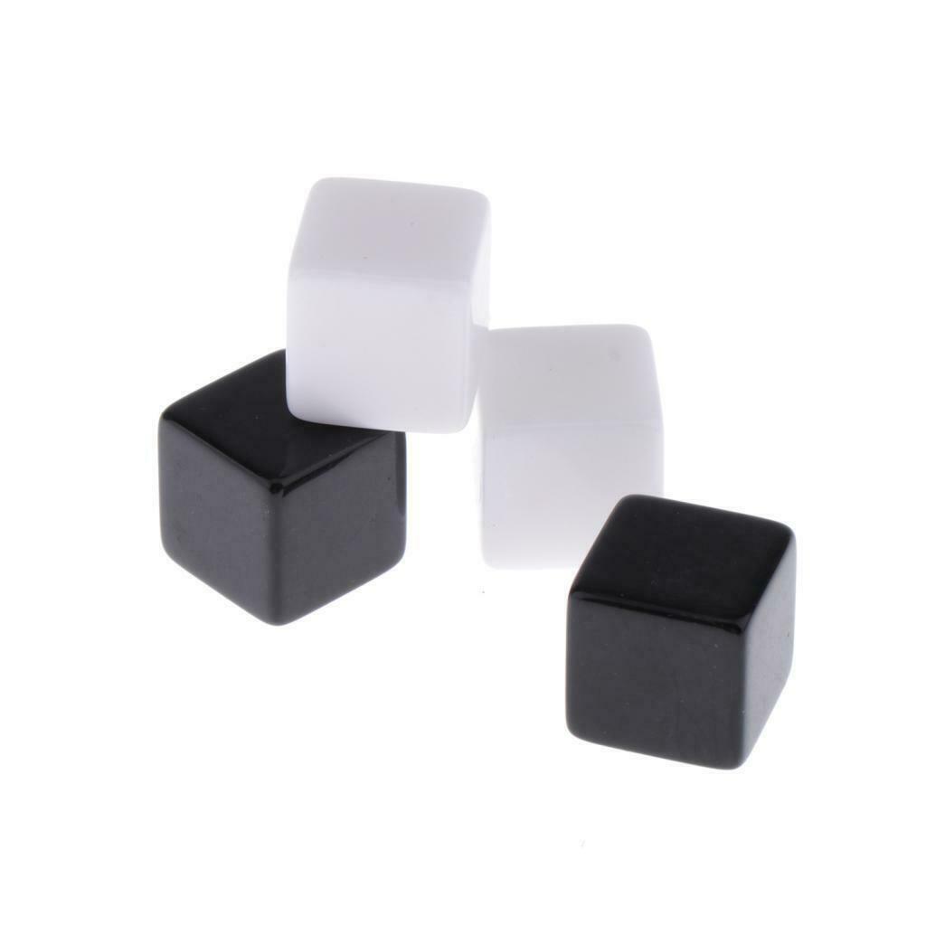 Lots 100 Plastic Colorful Opaque Blank 6 Sided Dice 16mm for DND Board Game