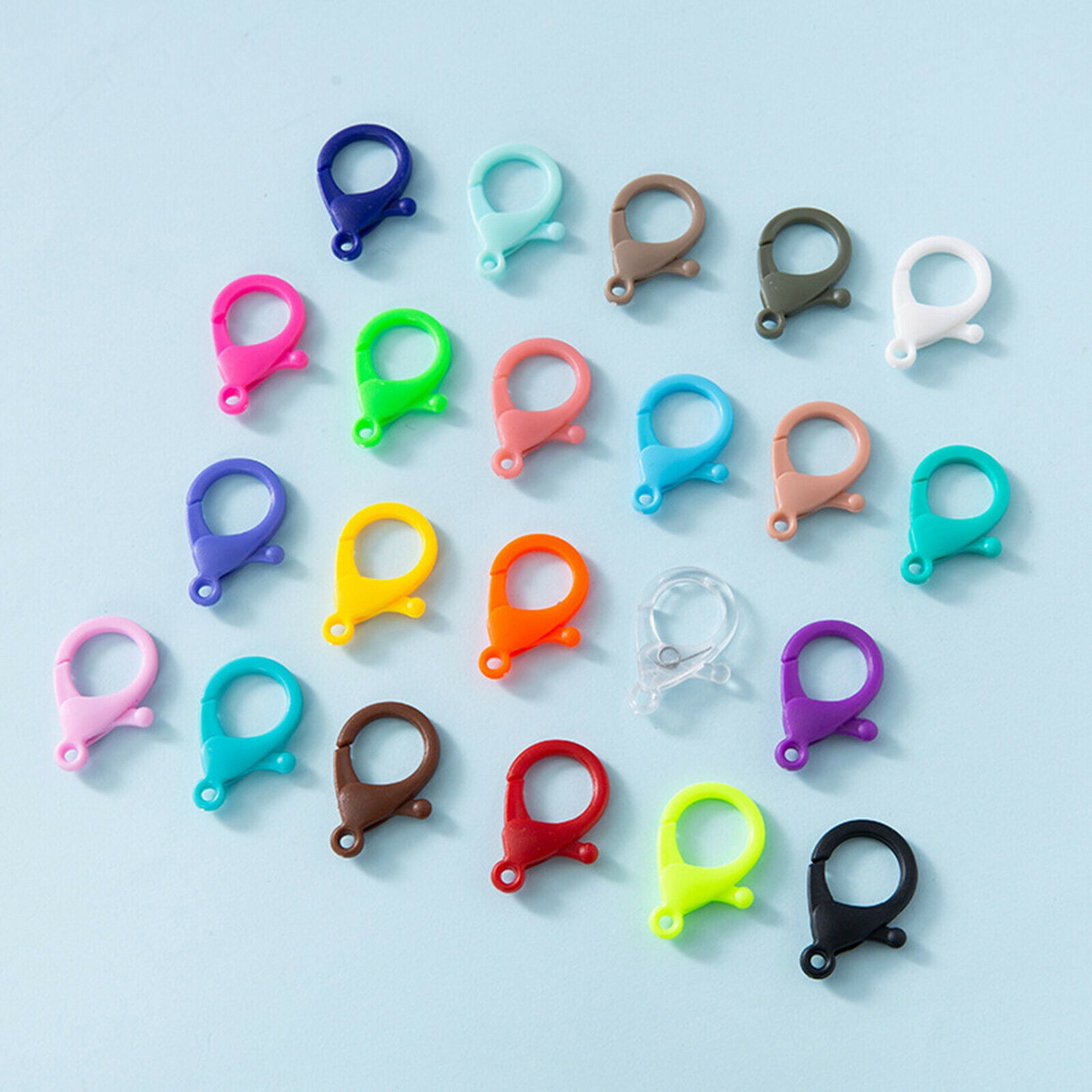 100 Pieces Colorful Plastic Clips Plastic Lobster Claw Clasps, Cute Lanyard Snap