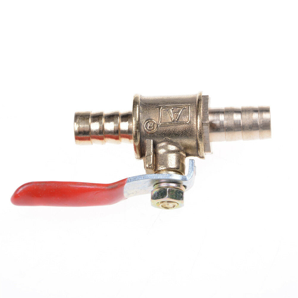 8mm 5/16" Hose Barb Inline Brass Water/Air Gas Fuel Line Shut-off Ball Valve  Lt