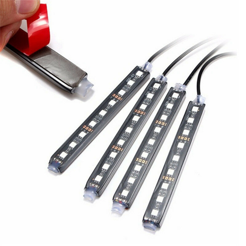 4 x 9LED APP Control Colorful RGB Car Interior Floor Atmosphere Light Strip BDAU
