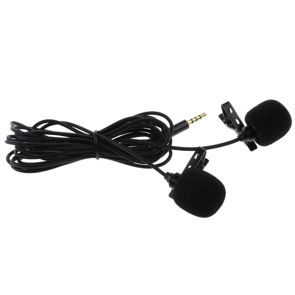 Professional Dual-head Lavalier   Omnidirectional Condenser Microphone
