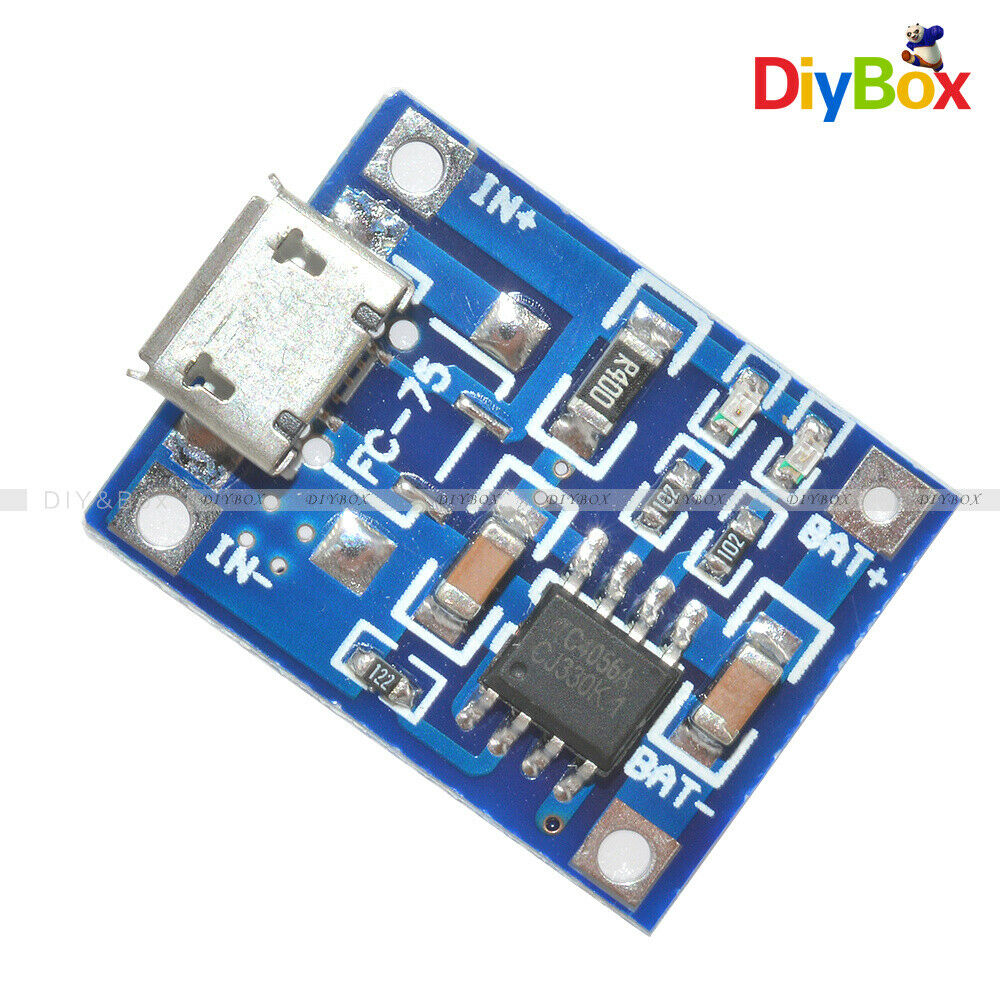 [2PC] Micro 5V 1A USB 18650 Lithium Battery Charging Board Power Module TP4056