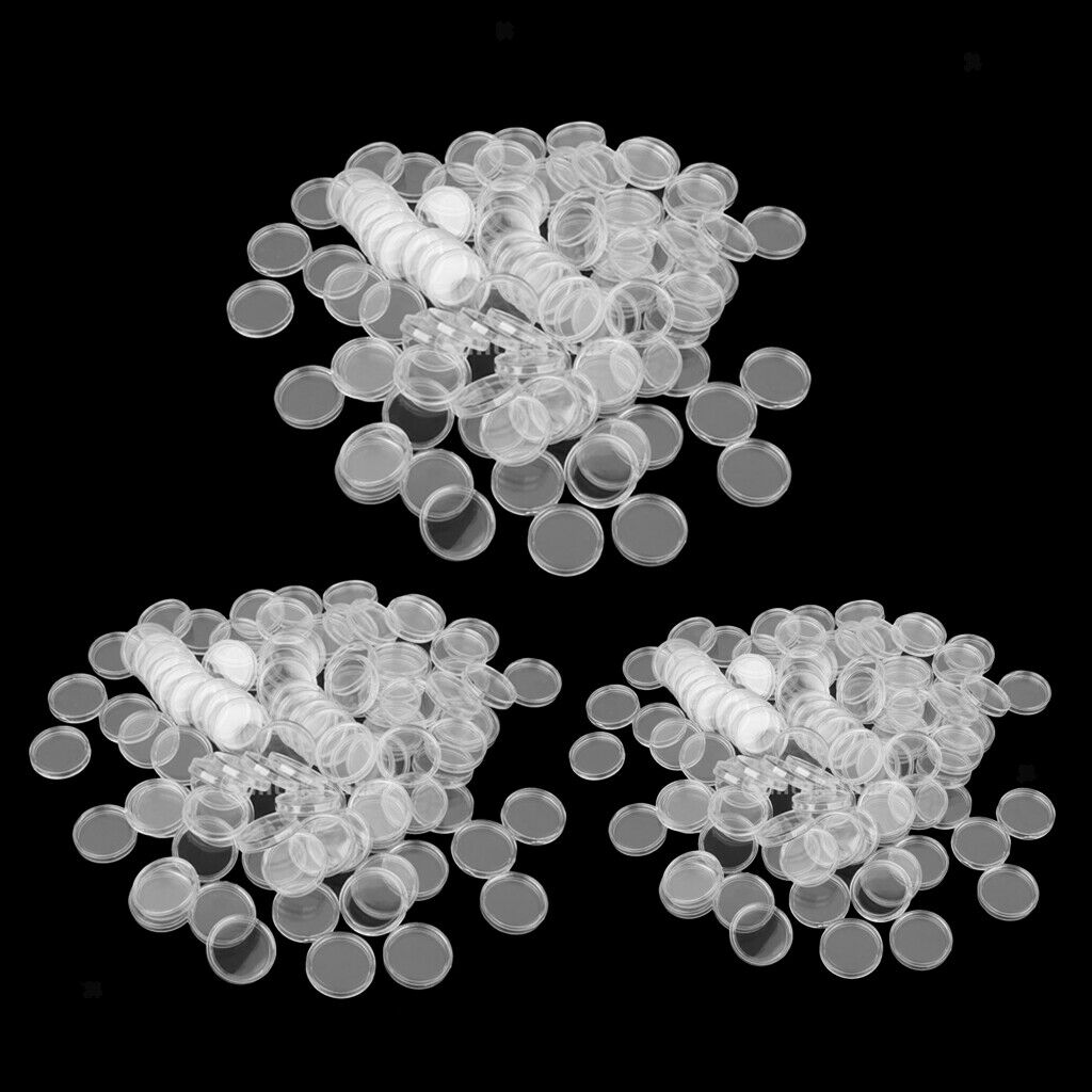 300Pcs Applied Transparent Coin Storage Capsules Containers for Coin Display