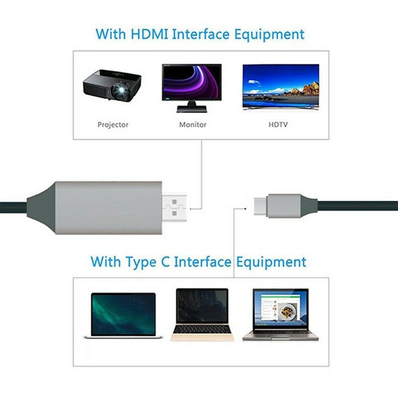 USB3.1 Type-C to MI Converter, TV Projector Cable 10Gbps 4K2K 60Hz Supports J7V9