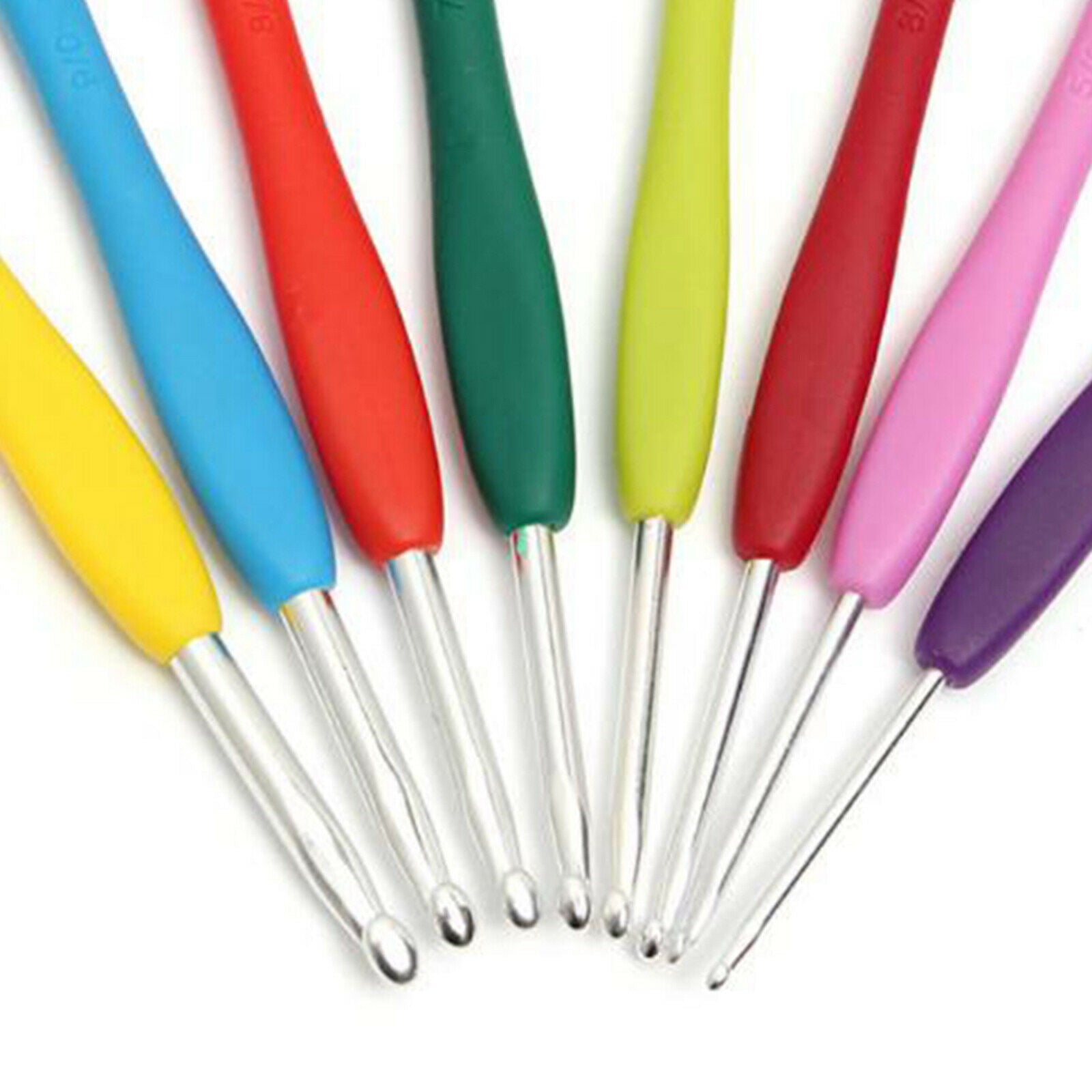 57x Crochet Hooks Set Soft Grip Handles 2.5-6.5mm Smooth Knitting Needles