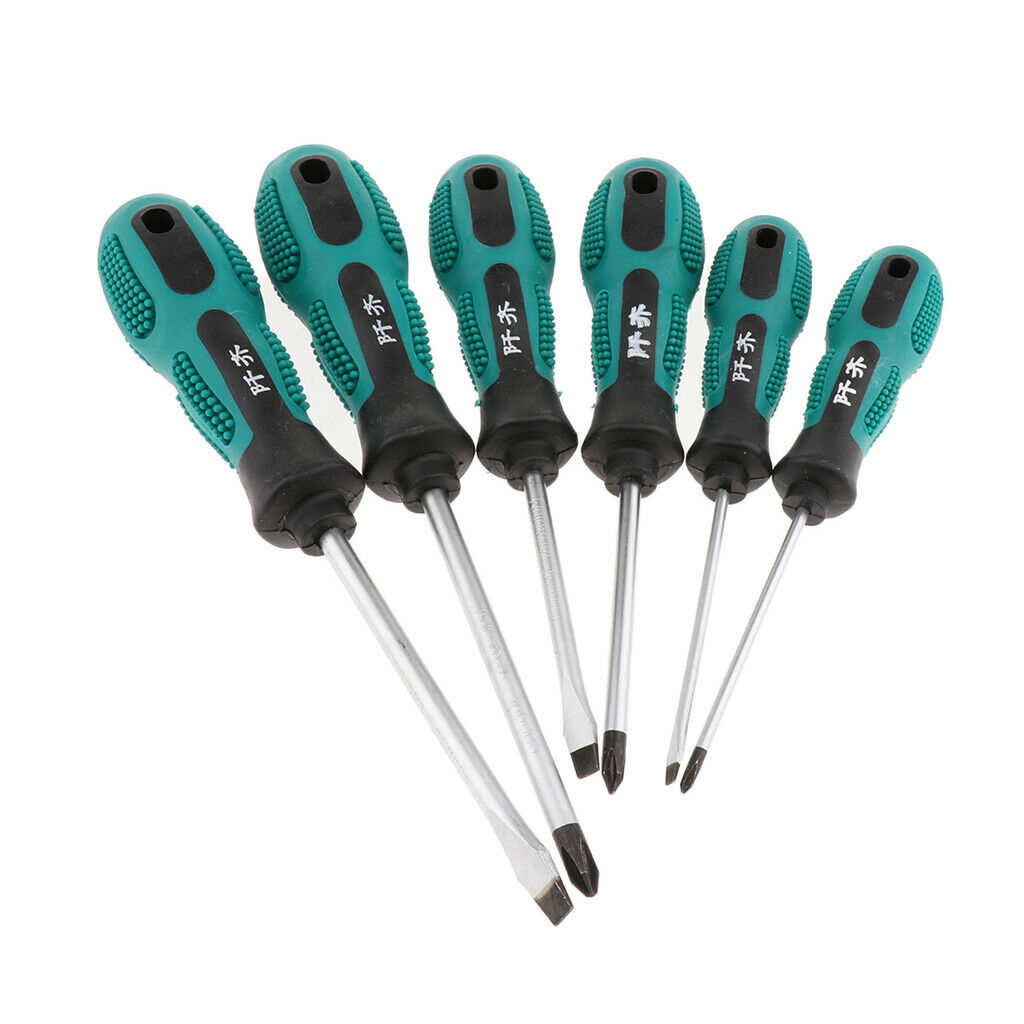 6 Pcs   Cross Point Slotted Screwdriver Magnetic Repair Tool 3mm 5mm 6mm